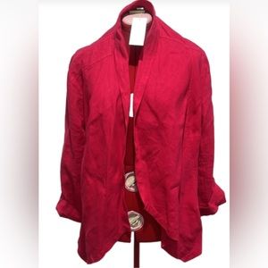 NWT Chicos Linen Flyaway Fucsia pink  Lola Rossa open Jacket.